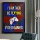 Gamer at Play III - Modern Framed Canvas Print