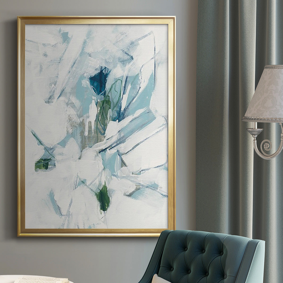 Ice Cavern IV - Modern Framed Canvas Print