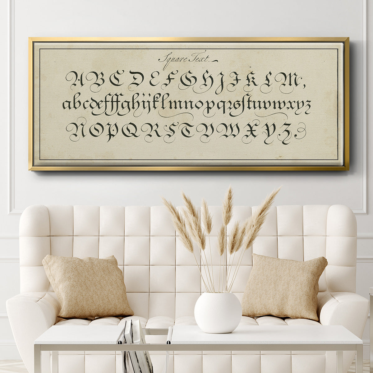 Manuscript Sampler III - Floater Framed Canvas Print