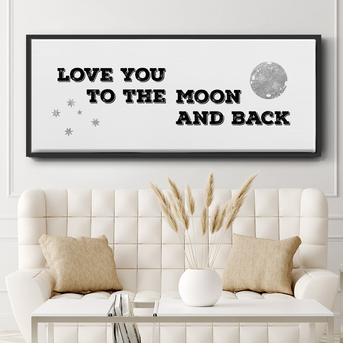 To the Moon and Back - Floater Framed Canvas Print