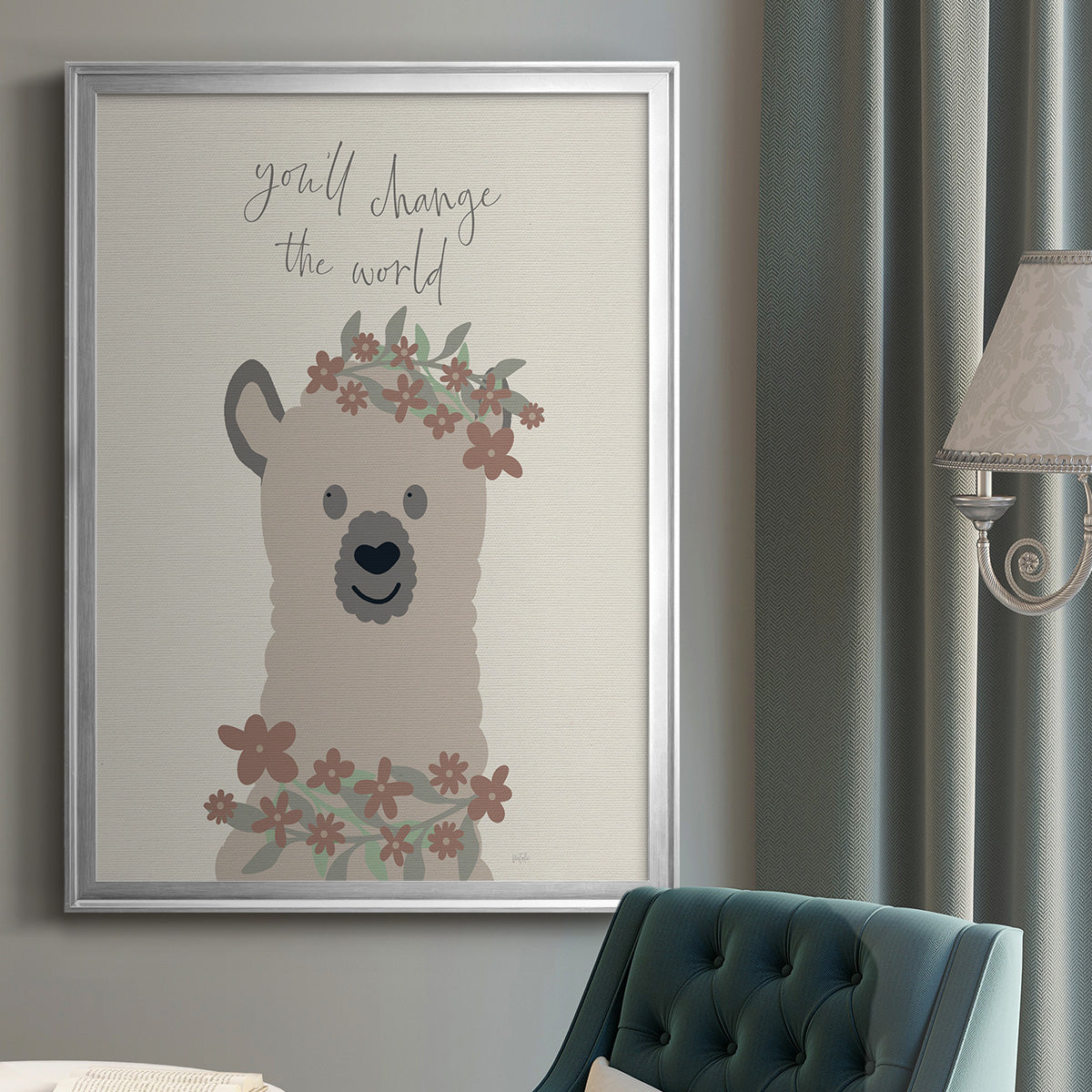 Change The World - Modern Framed Canvas Print