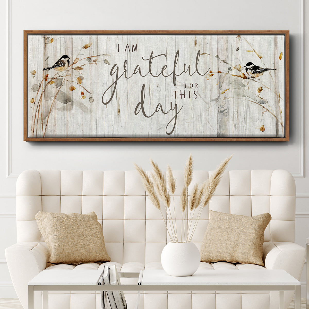 Grateful for this Day - Floater Framed Canvas Print