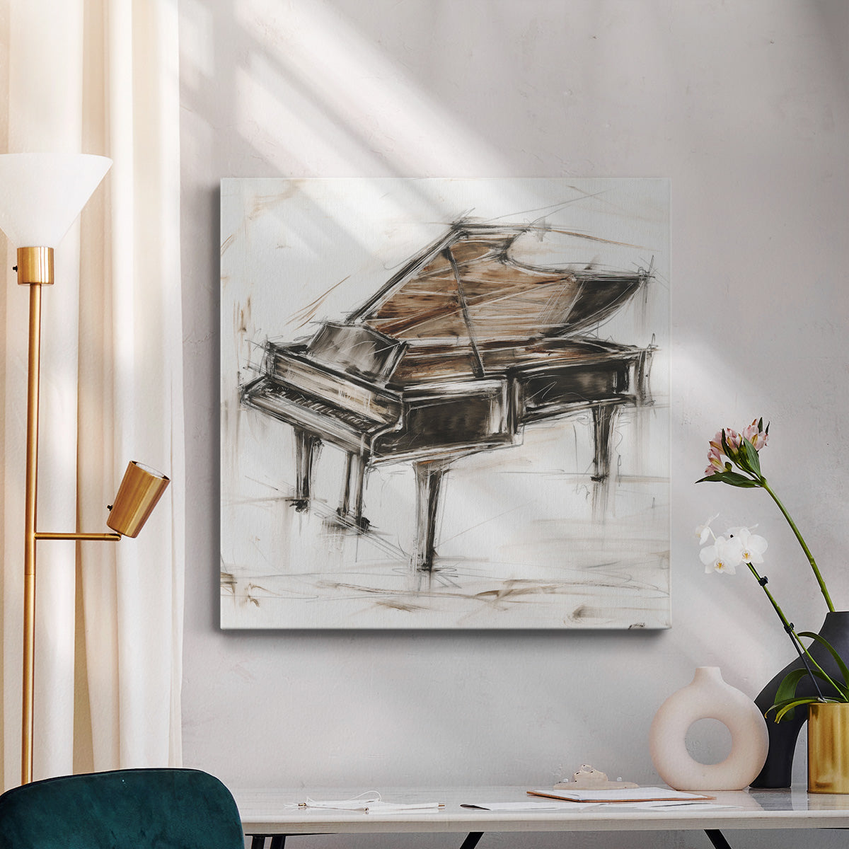 Grand Piano Study - Canvas Art Print