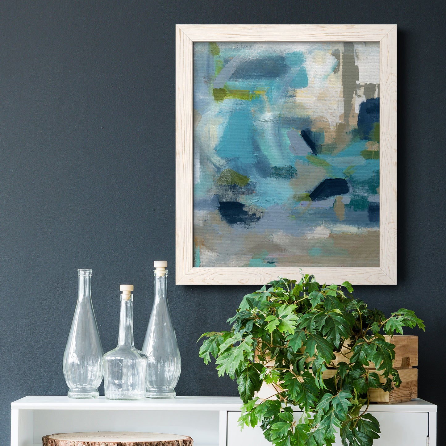 Circle the Beachfront - Barnwood Framed Canvas Print