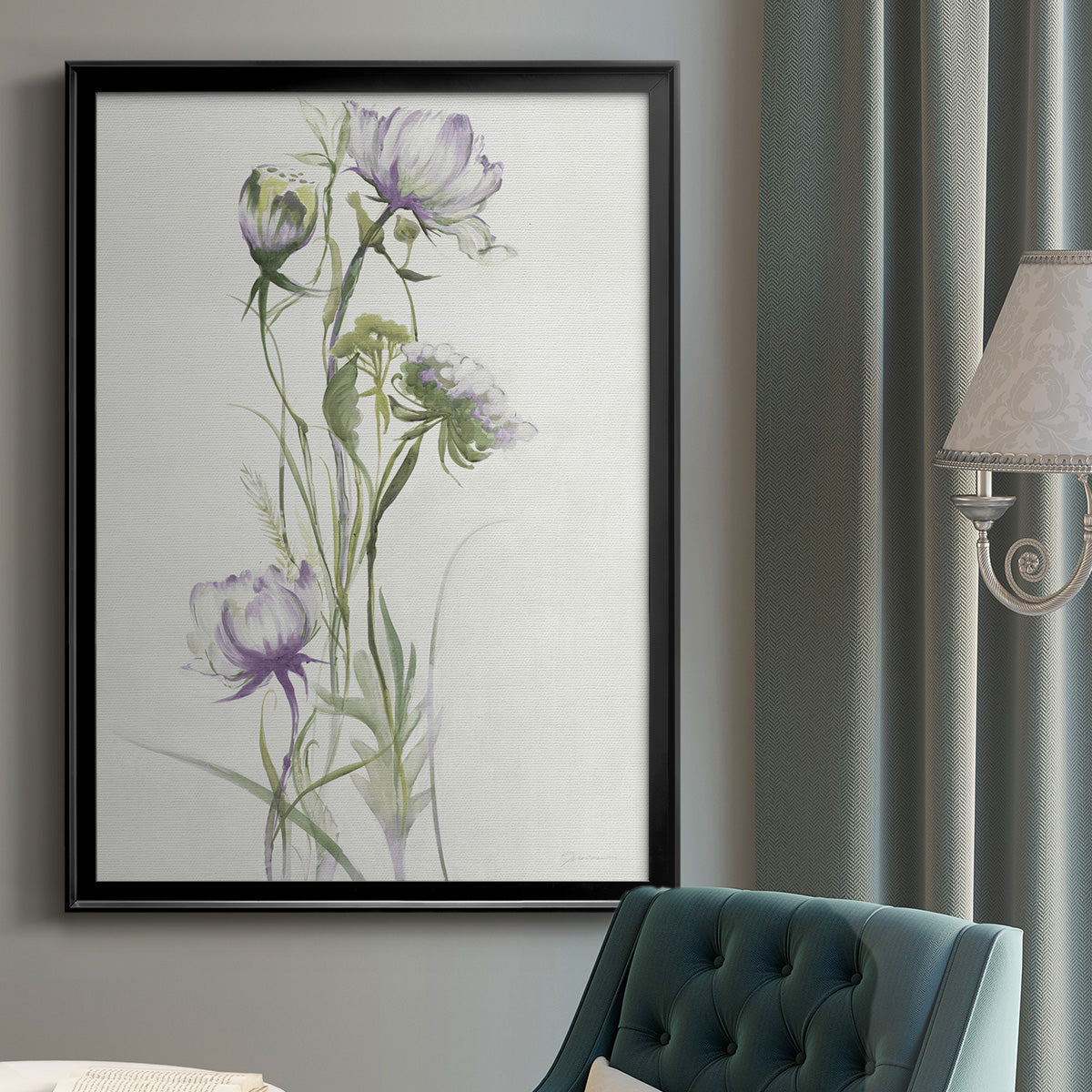 Late Summer Wildflowers I - Modern Framed Canvas Print