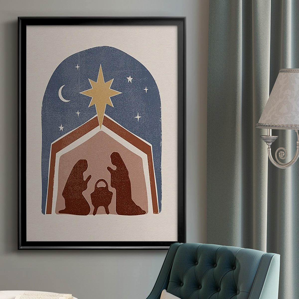 Boho Nativity I - Modern Framed Canvas Print