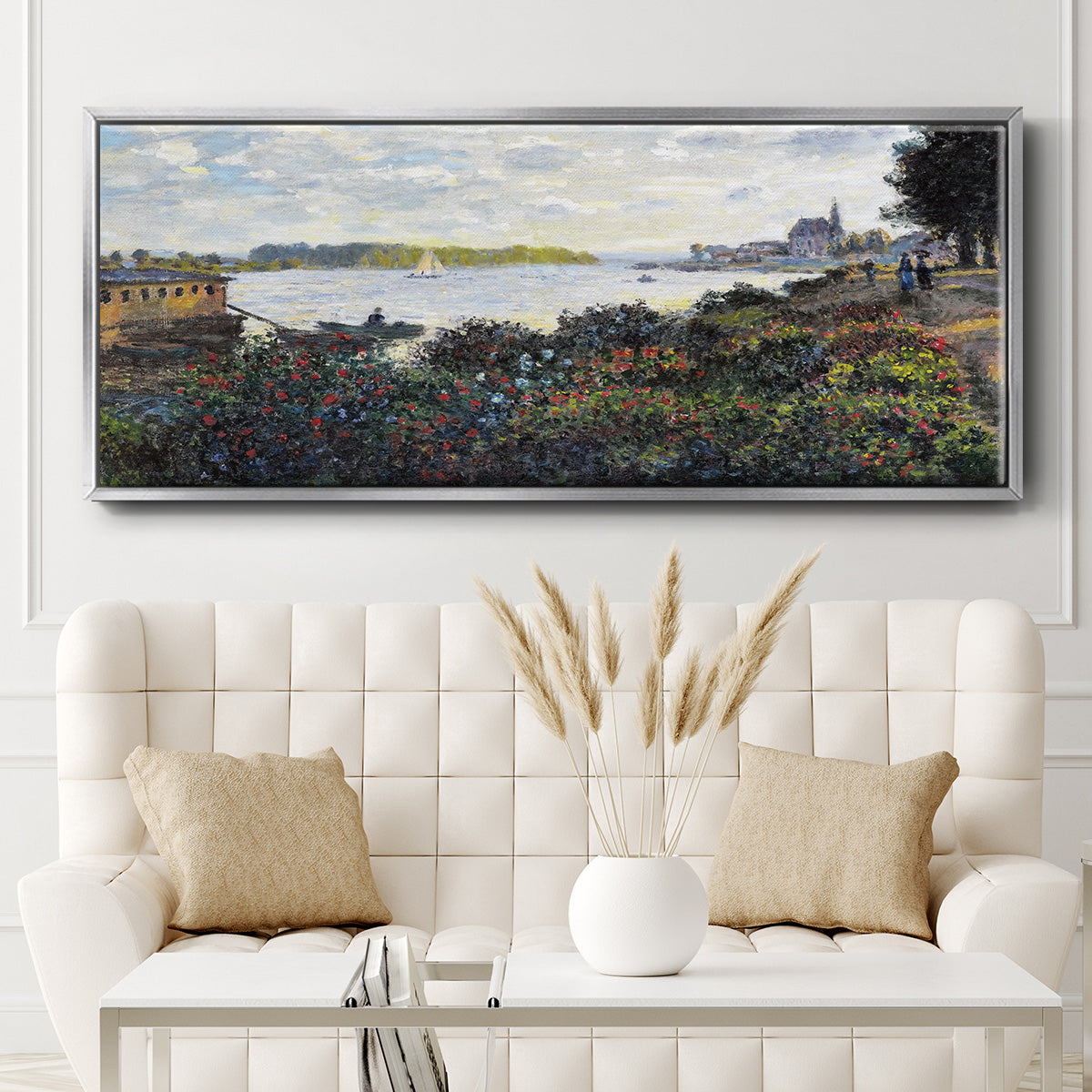 The Seine at Argenteuil, 1877 - Floater Framed Canvas Print