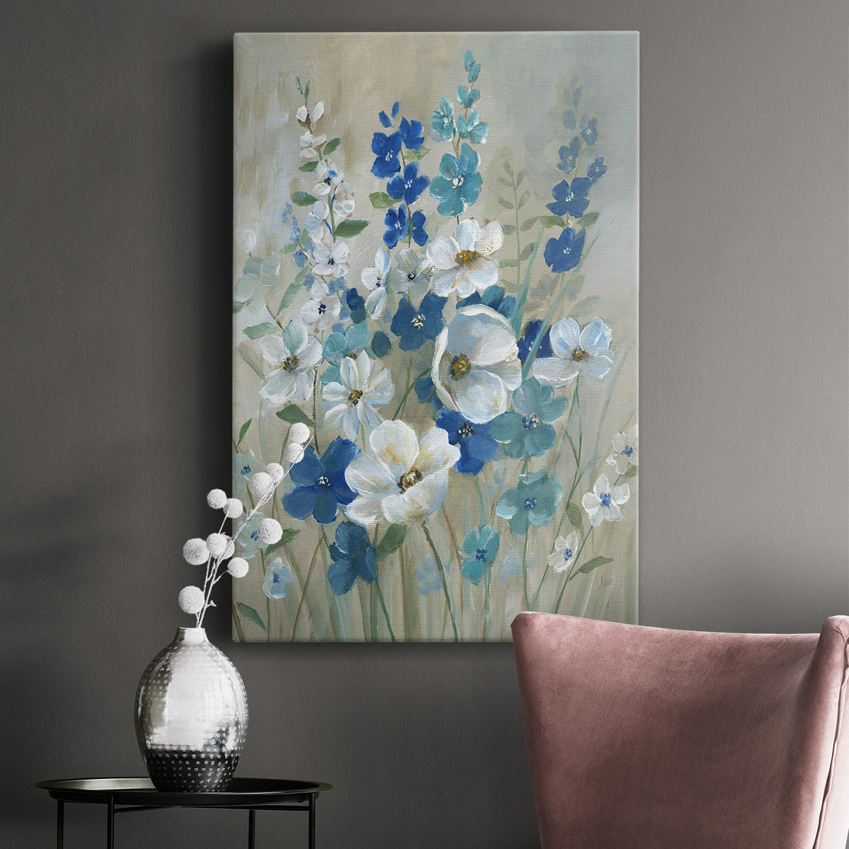 Blue Garden I Premium Gallery Wrapped Canvas - Ready to Hang