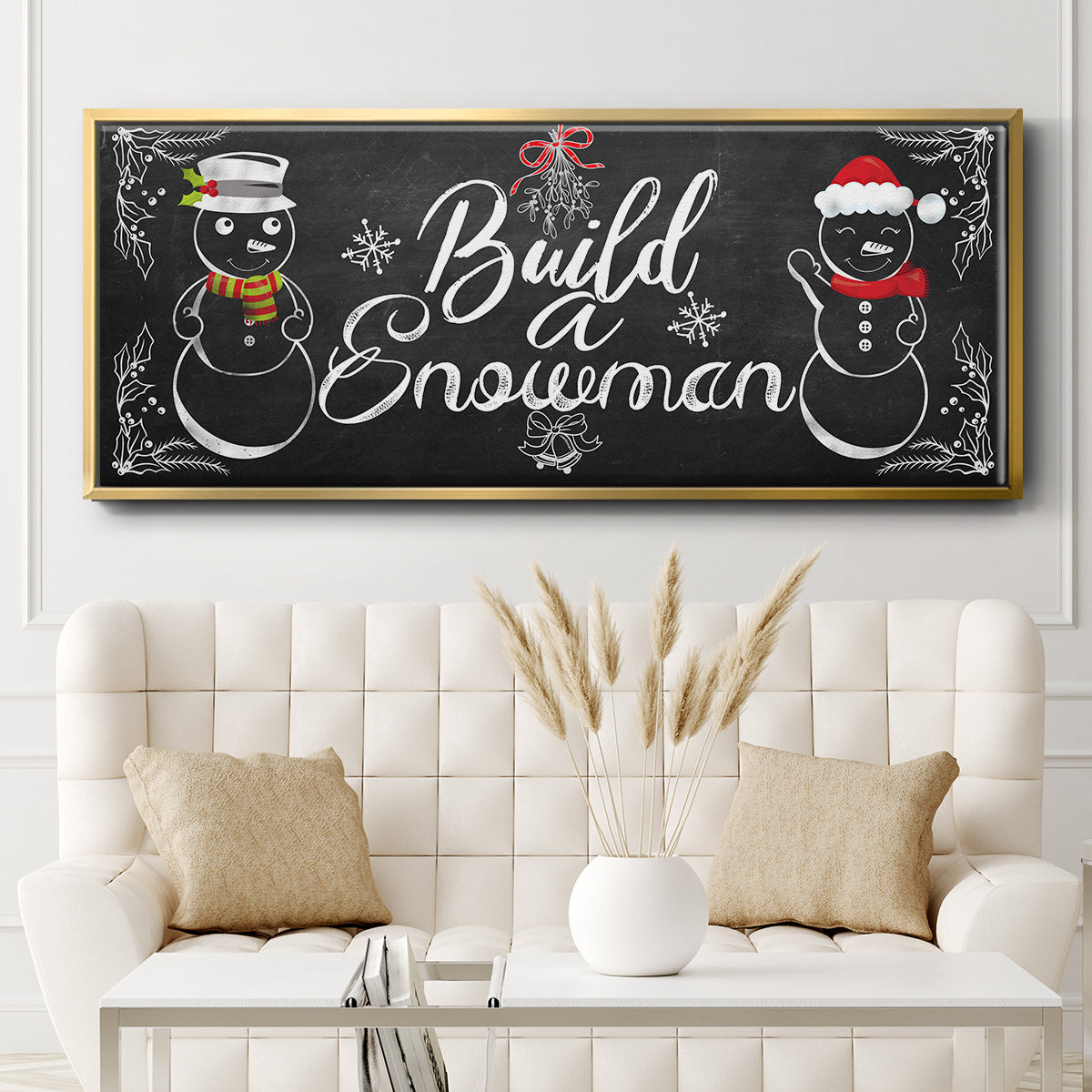 Build a Snowman - Floater Framed Canvas Print