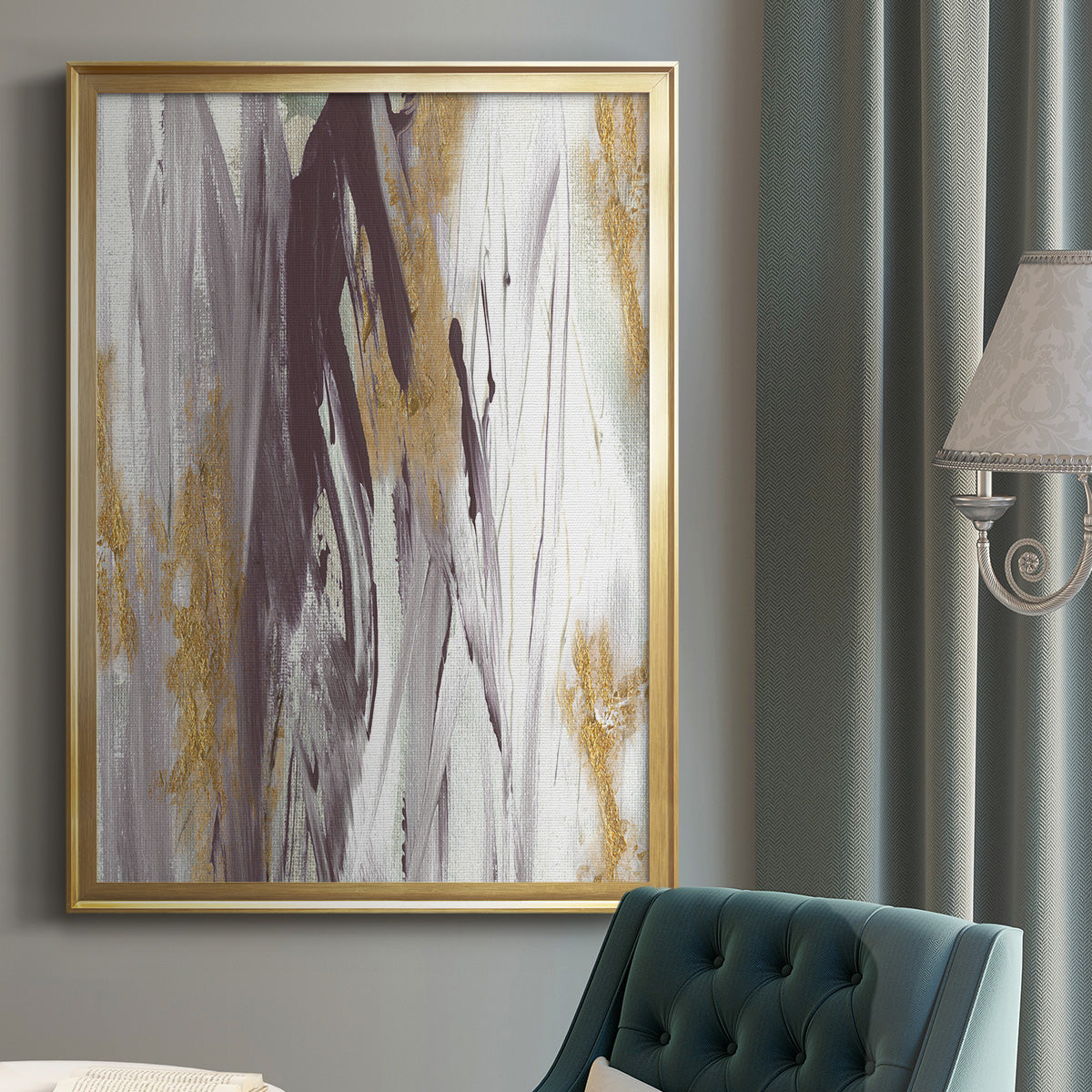 Tumultuous Amethyst I - Modern Framed Canvas Print