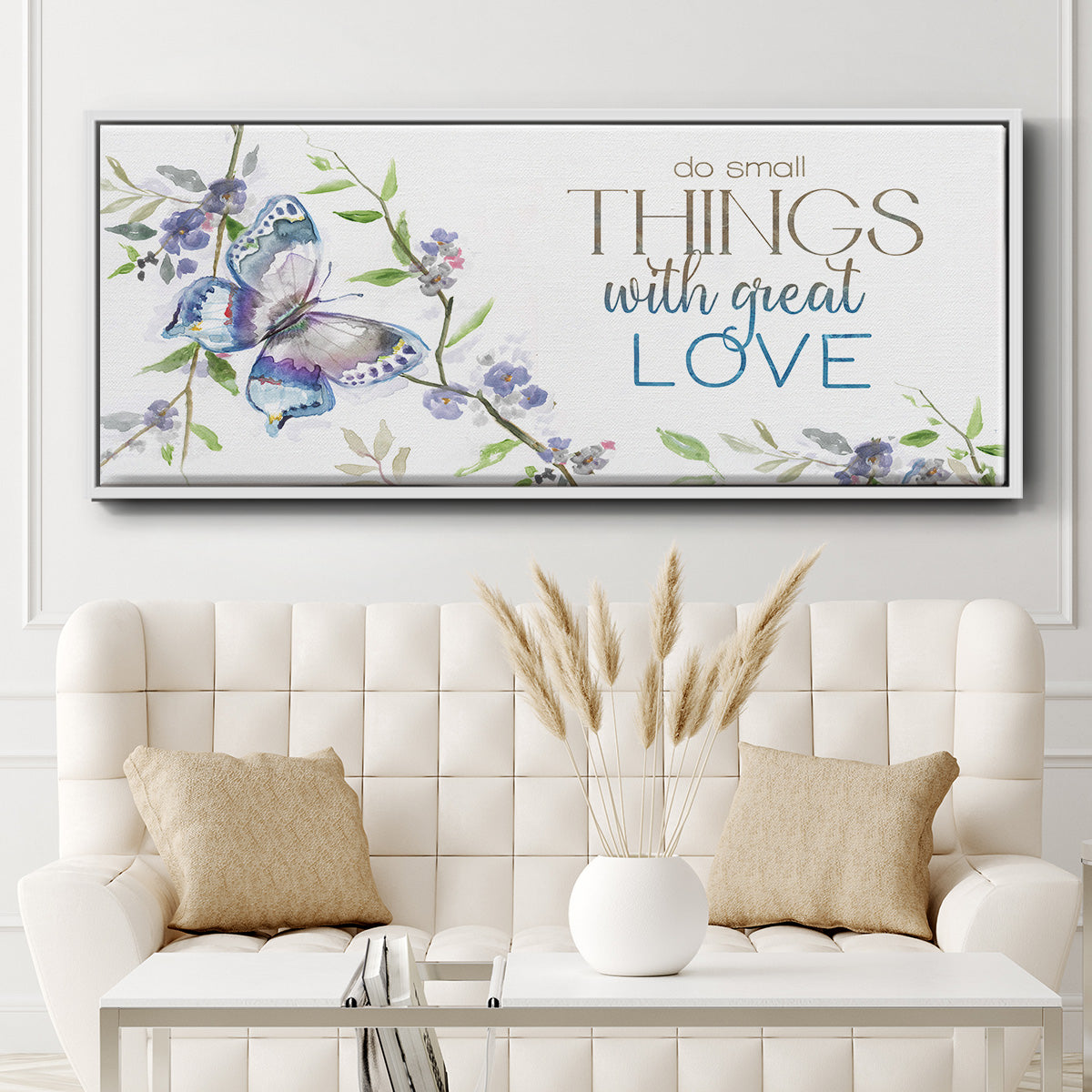 Small Things, Great Love - Floater Framed Canvas Print