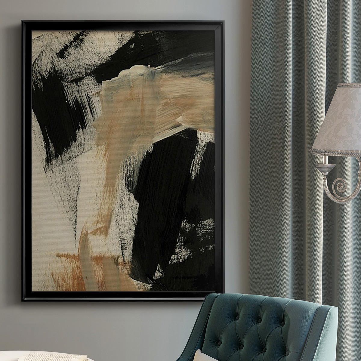 Baked Paintstrokes IV - Modern Framed Canvas Print