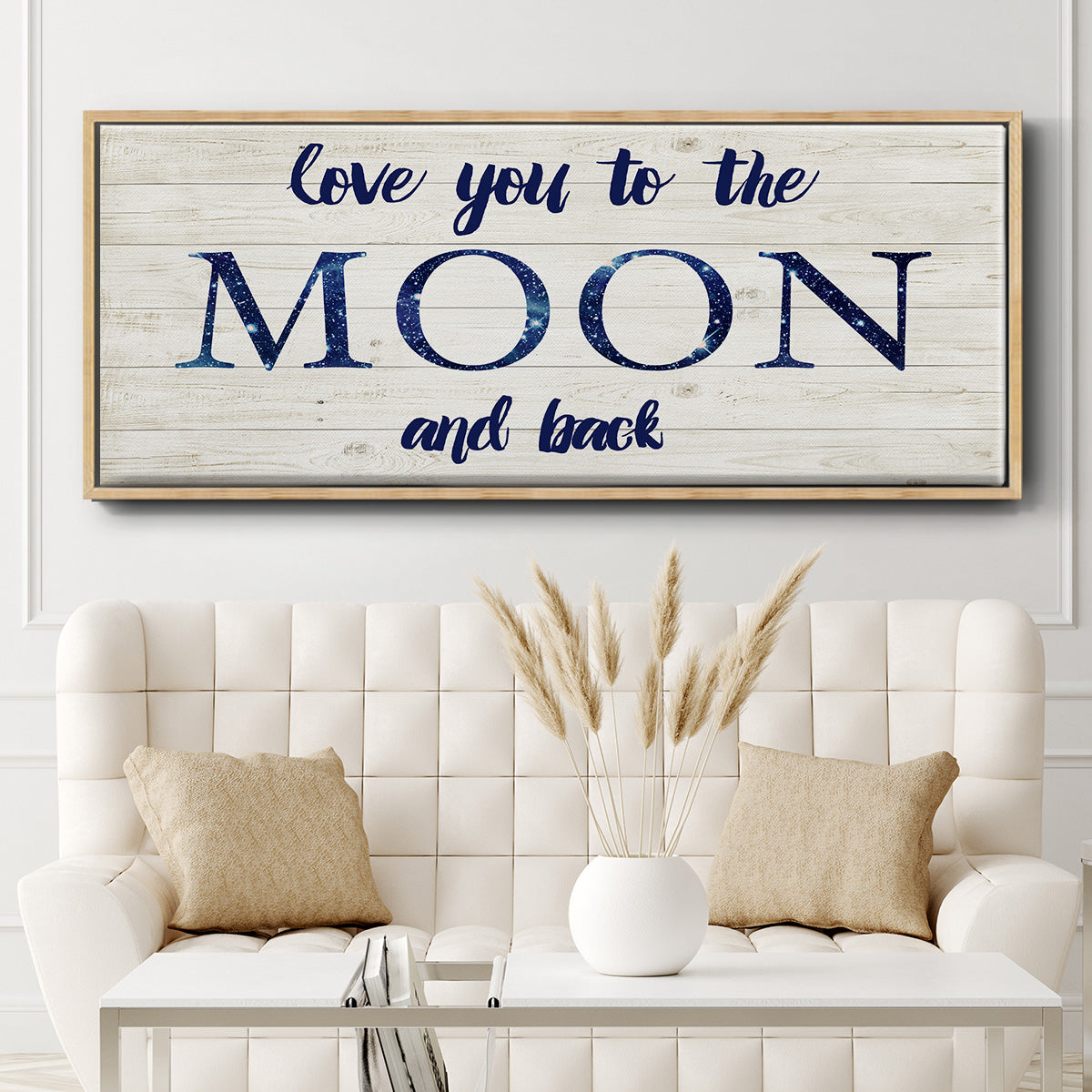 Moon and Back - Floater Framed Canvas Print