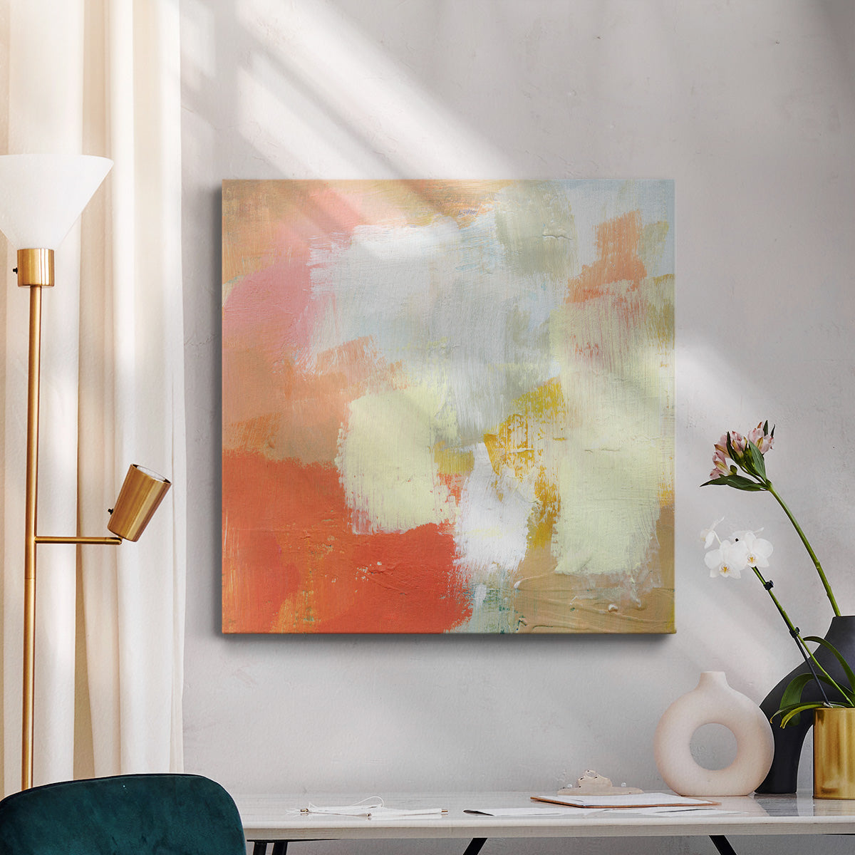 Yellow and Blush IV - Canvas Art Print