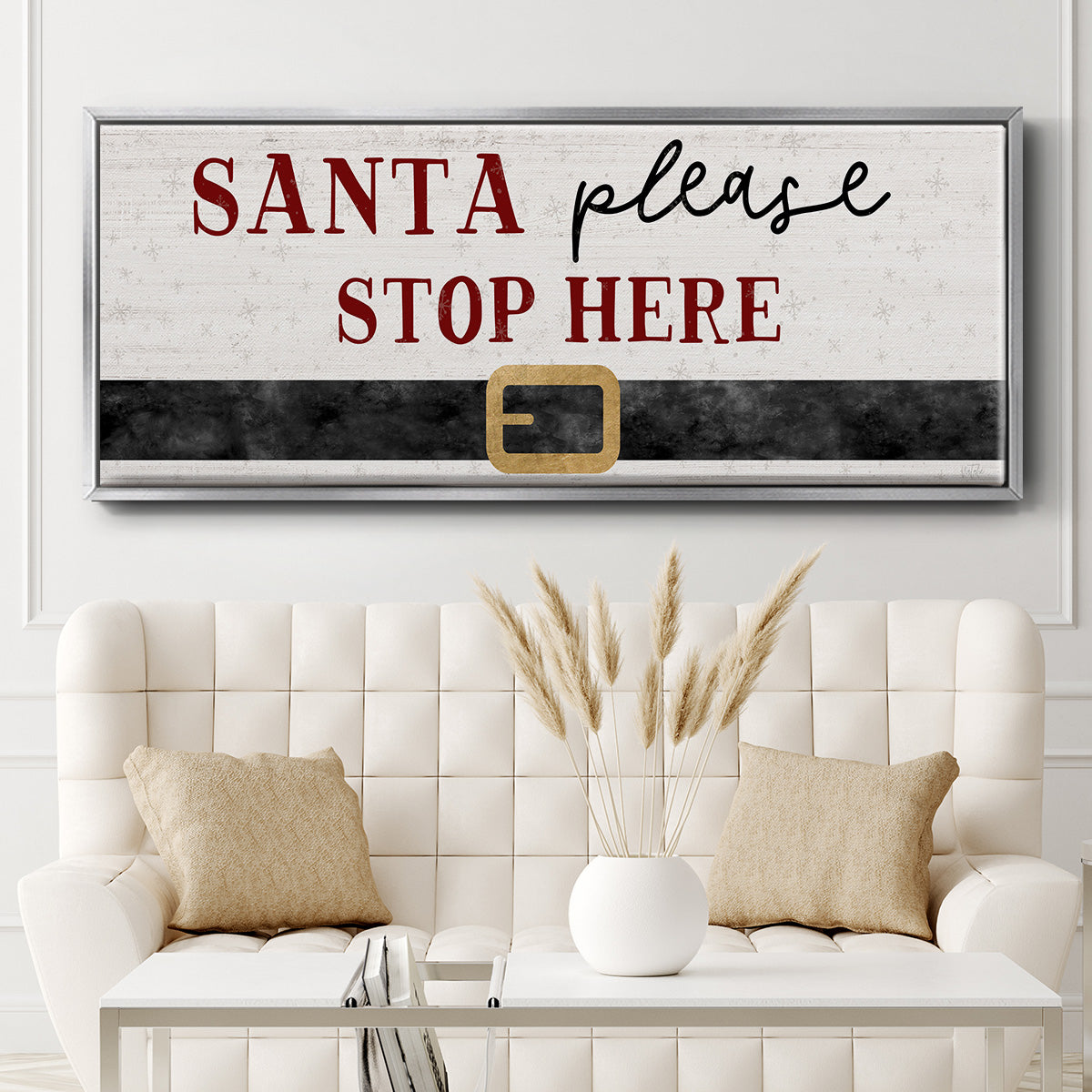Santa Stop - Floater Framed Canvas Print