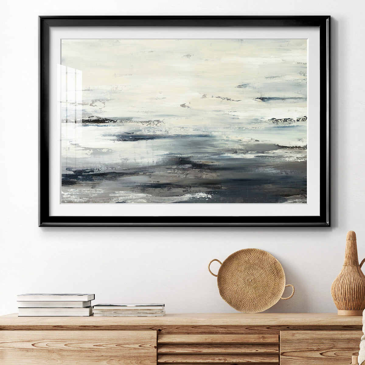 On The Stormy Seas - Modern Framed Art Print