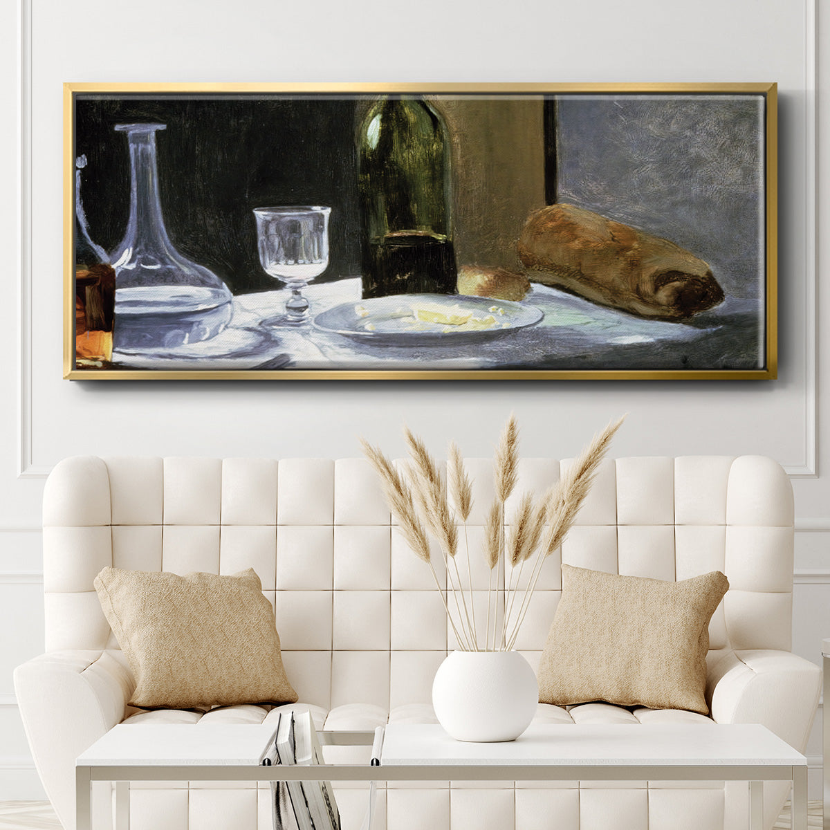 Still Life with Bottles, 1862 - Floater Framed Canvas Print