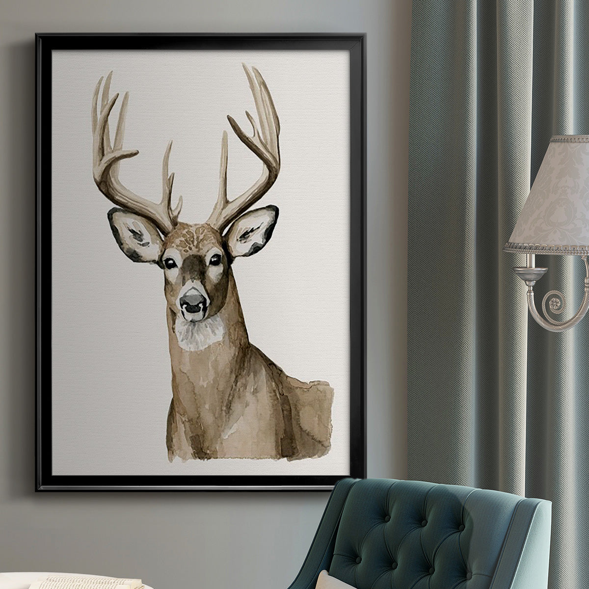 Handsome Whitetail I - Modern Framed Canvas Print