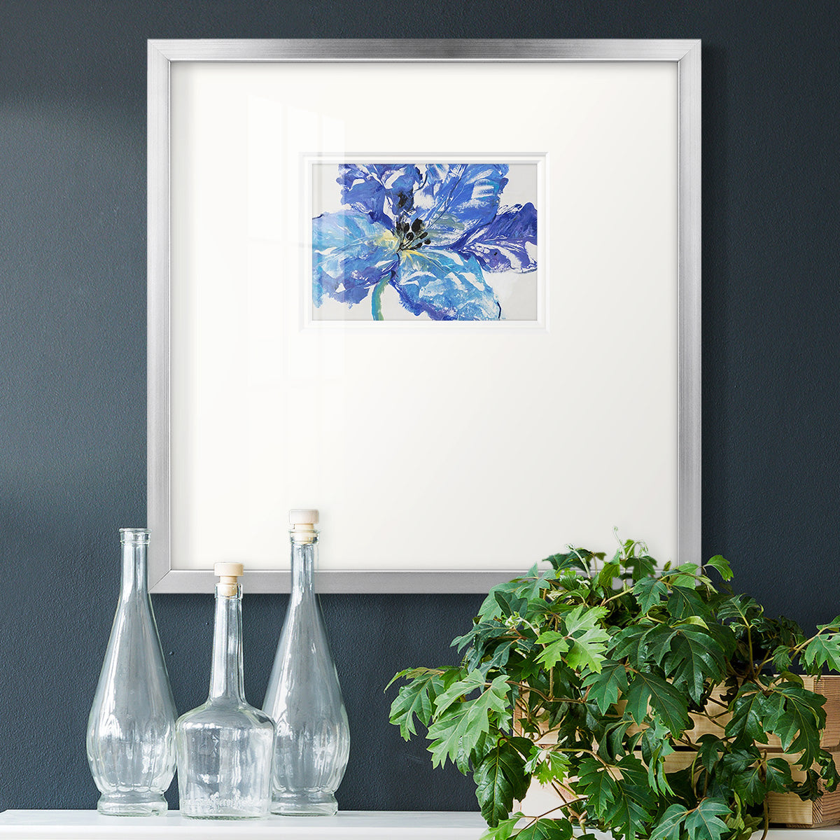 Fleur Bleue I Premium Framed Print Double Matboard