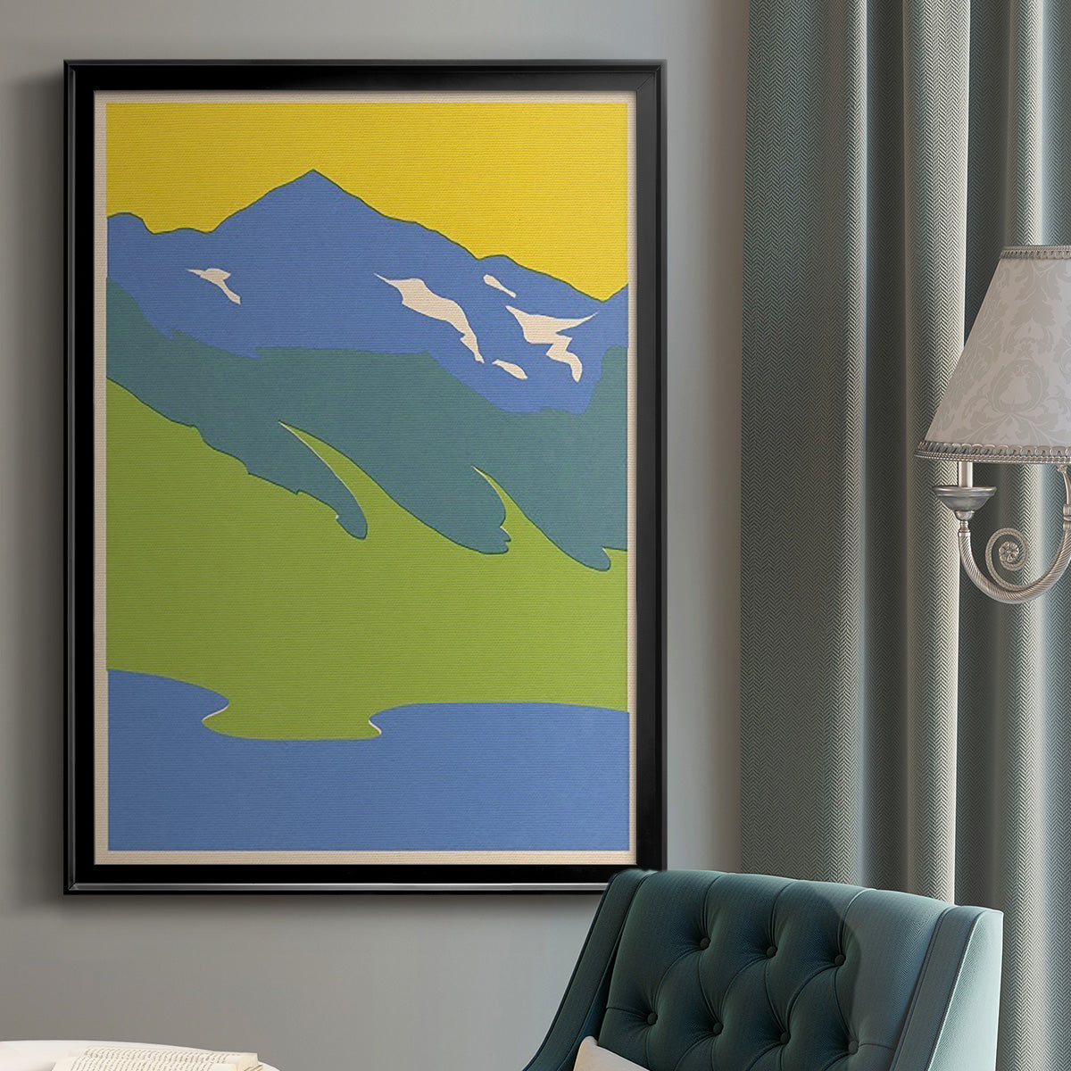 Bright Glacial Lake I - Modern Framed Canvas Print