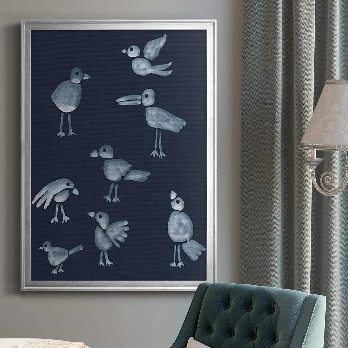 Flock I - Modern Framed Canvas Print