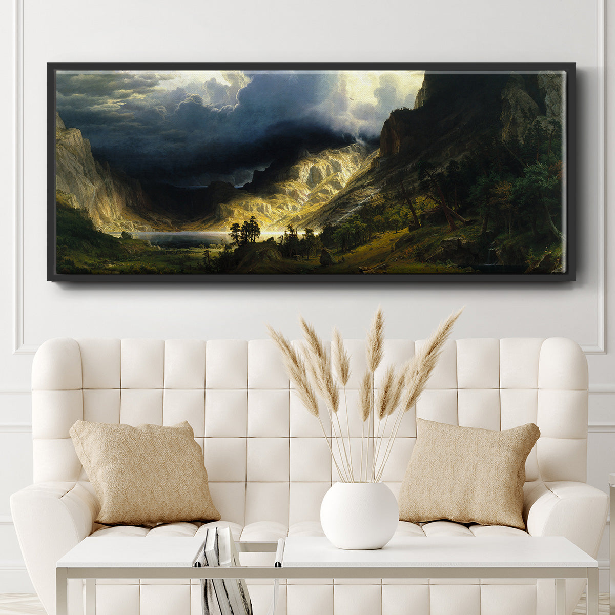 A Storm in the Rocky Mountains - Floater Framed Canvas Print