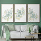 Seafoam Petals I - Framed Premium Gallery Wrapped Canvas L Frame 3 Piece Set - Ready to Hang