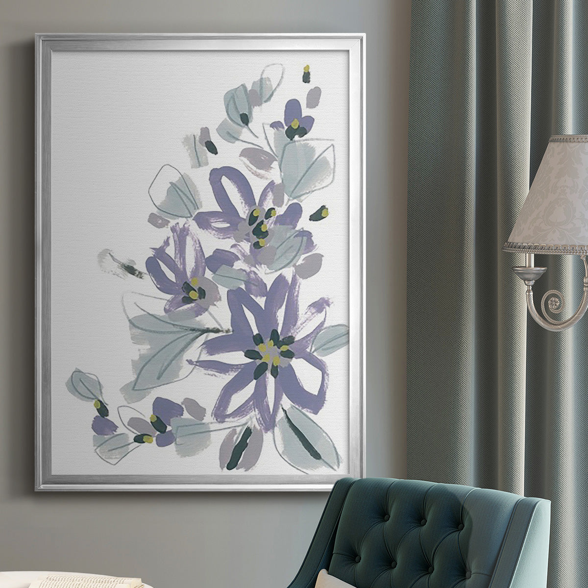 Periwinkle Patch IV - Modern Framed Canvas Print