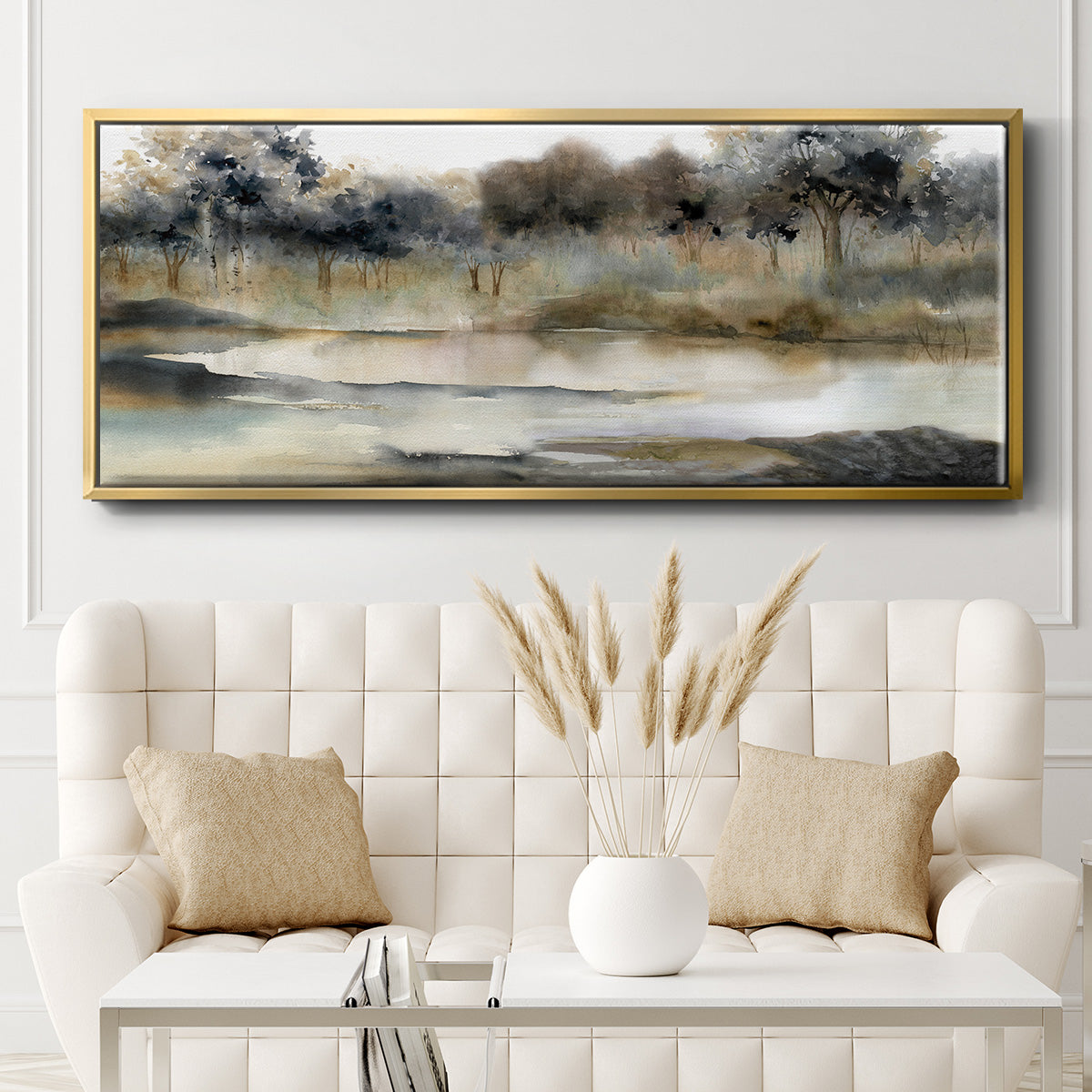Serene River - Floater Framed Canvas Print