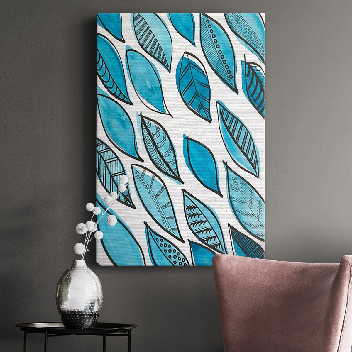 Patterned Leaf Shapes I - Canvas Art Print