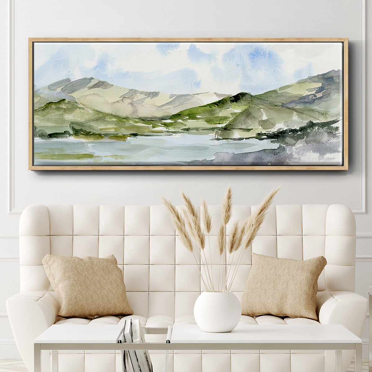 Serene Mountains I - Floater Framed Canvas Print