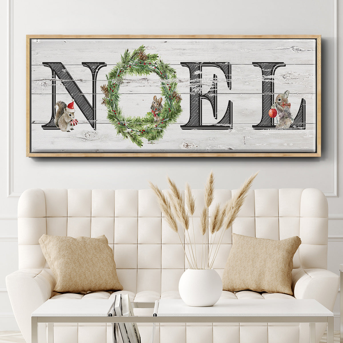 Farmhouse Noel - Floater Framed Canvas Print