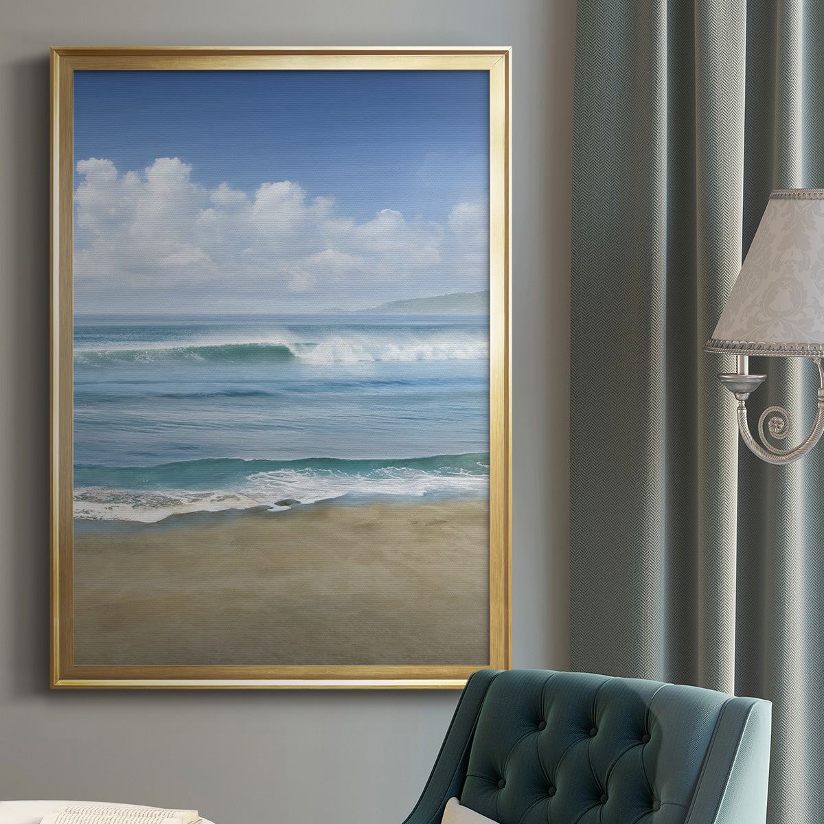 Timeless Waves - Modern Framed Canvas Print