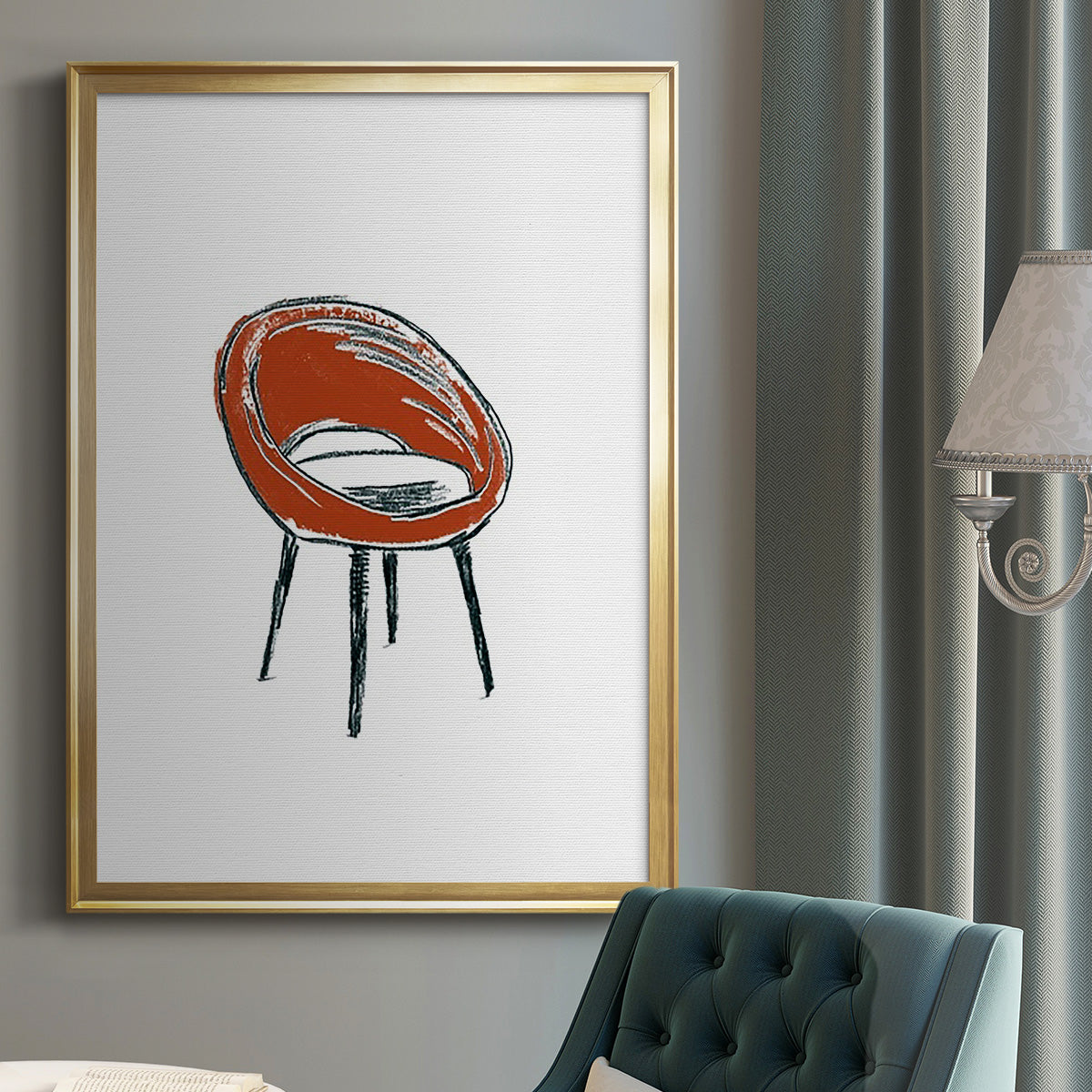 Take a Seat V - Modern Framed Canvas Print