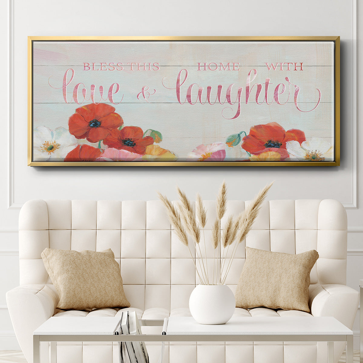 Bless this Home - Floater Framed Canvas Print