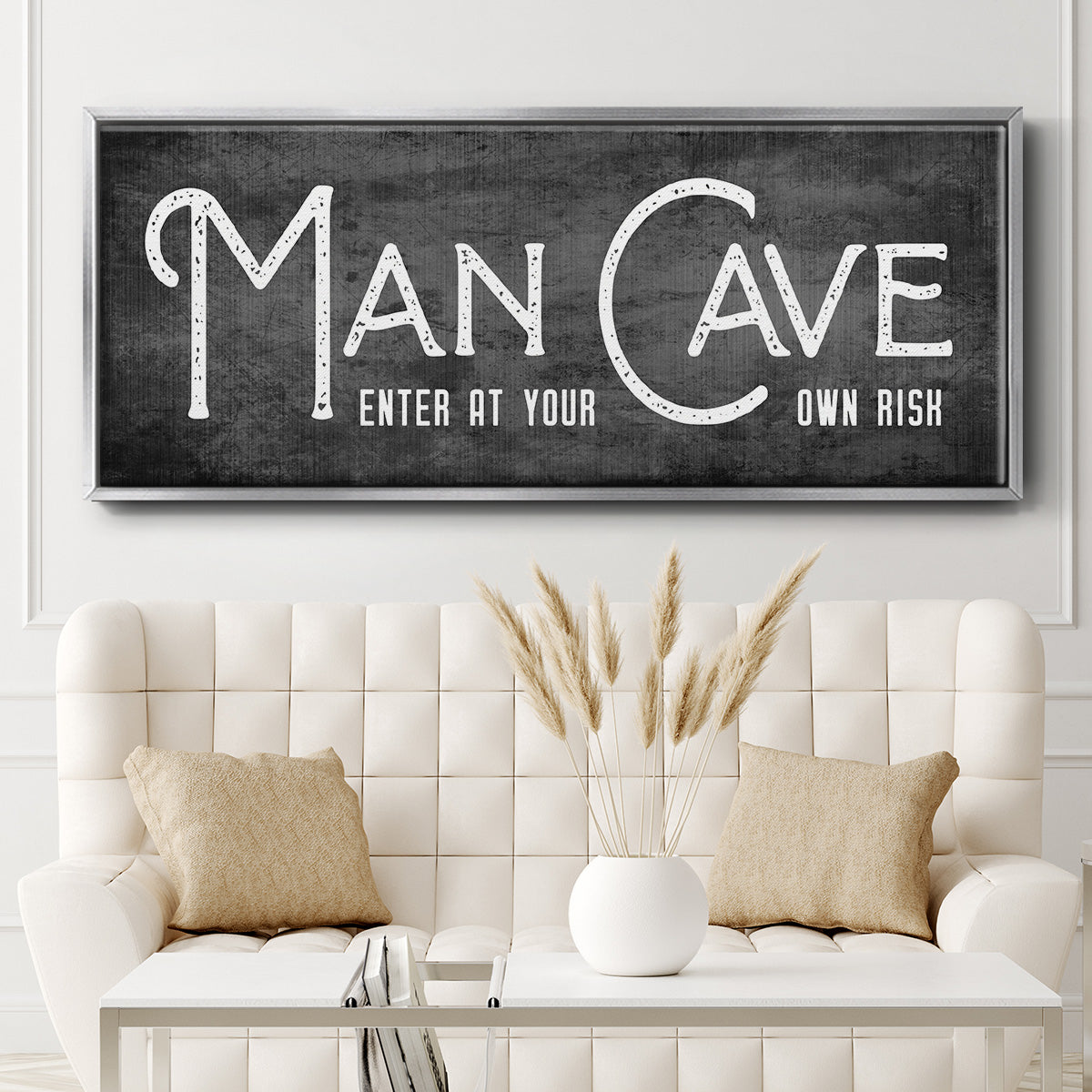 Man Cave - Floater Framed Canvas Print