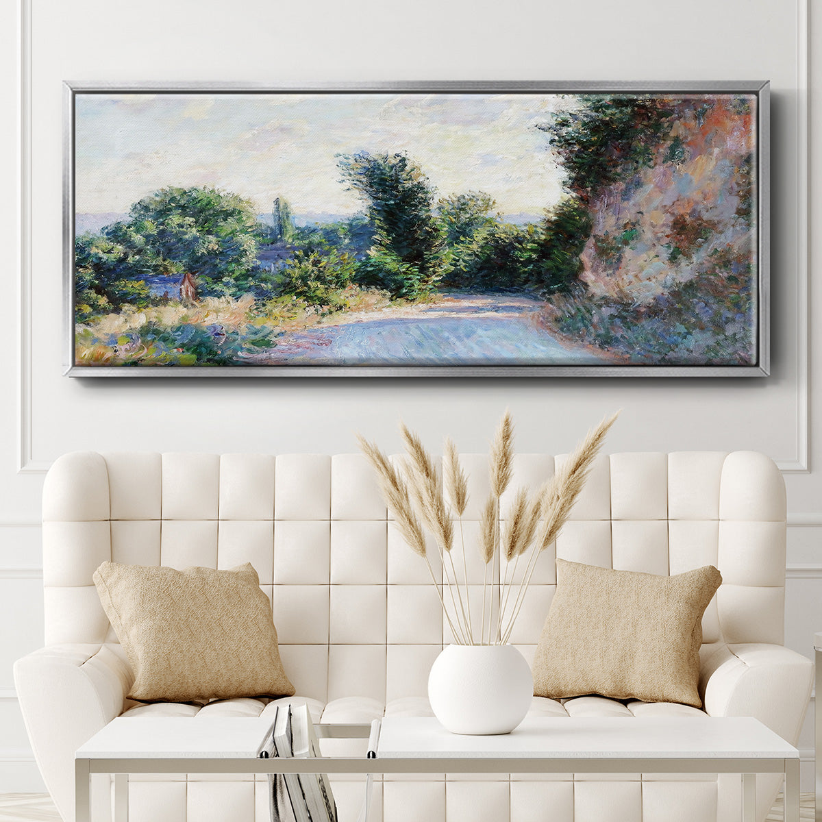 Road Near Giverny, 1885 - Floater Framed Canvas Print