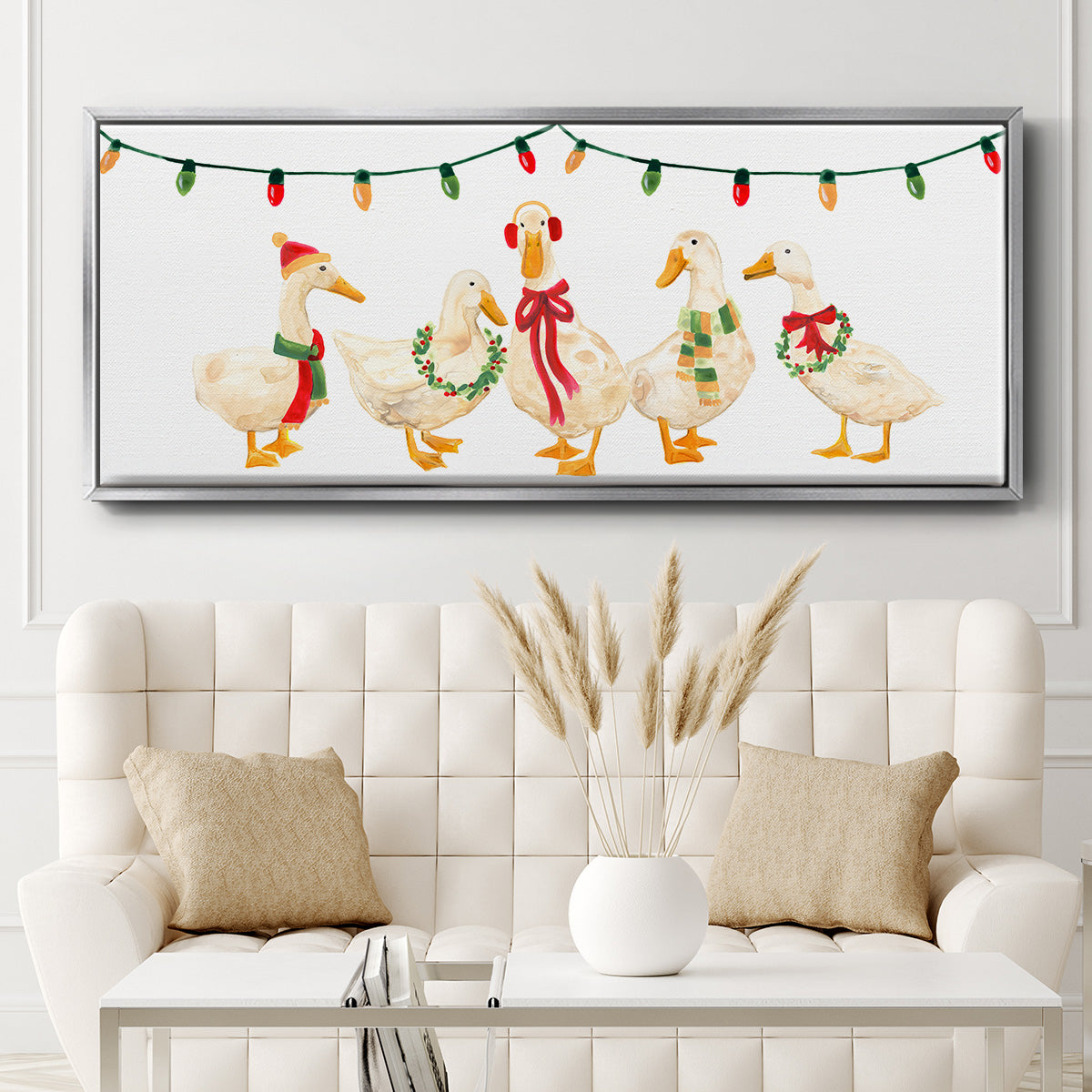 Merry Quackmas Collection D - Floater Framed Canvas Print