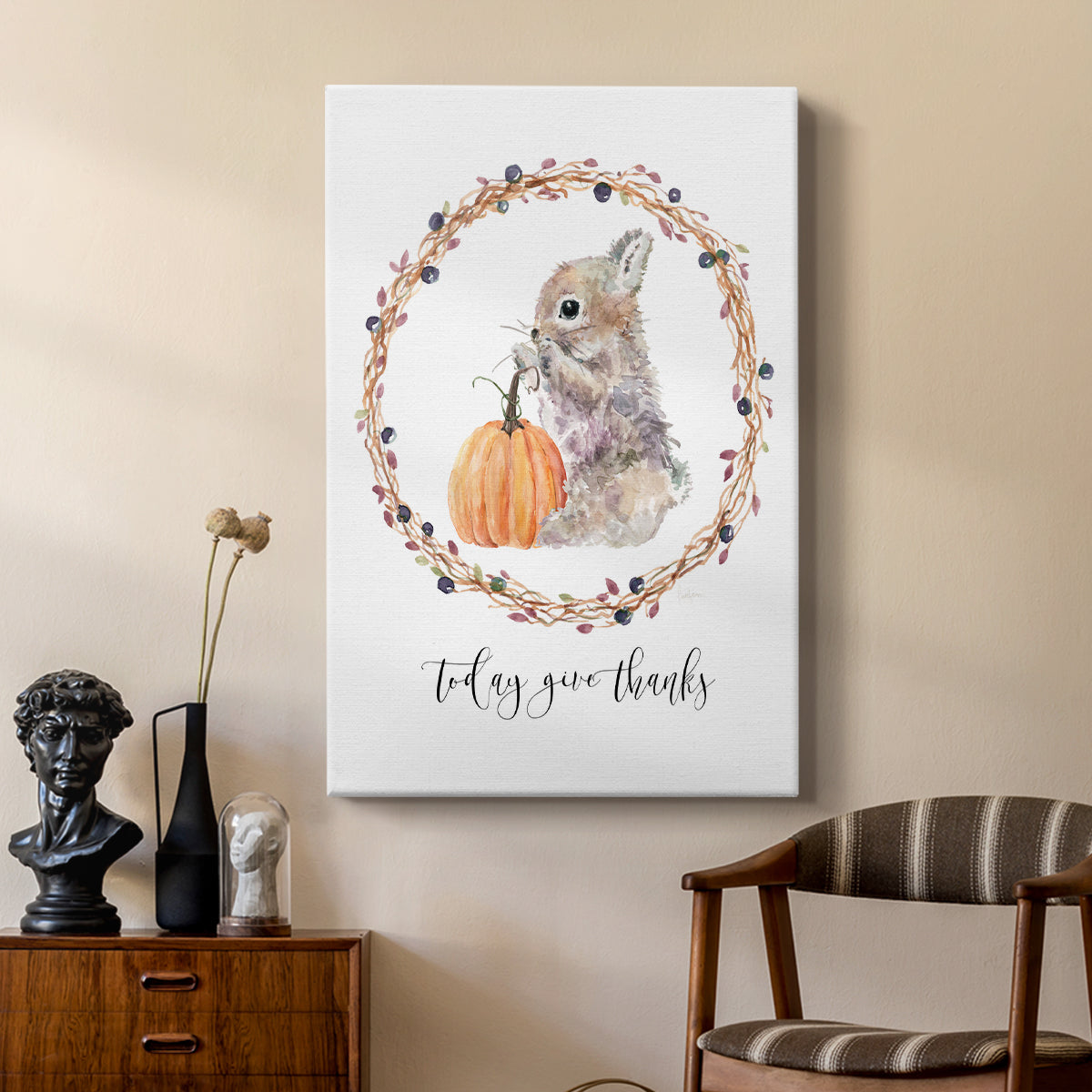 Harvest Home Bunny - Canvas Art Print