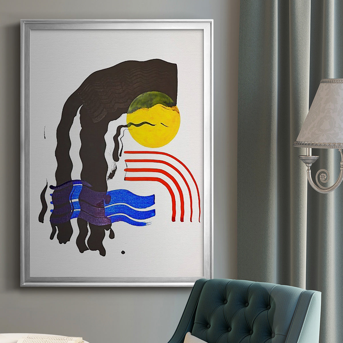 Shifting I - Modern Framed Canvas Print