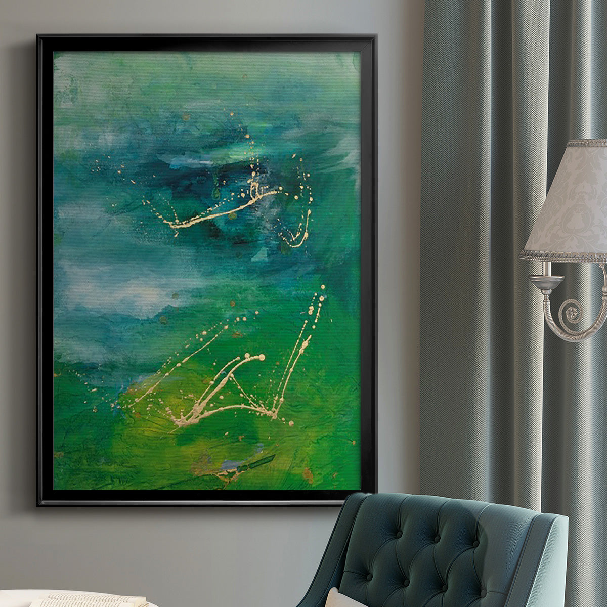 Peaceful Diptych I - Modern Framed Canvas Print