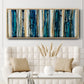 Blue Streaks - Floater Framed Canvas Print
