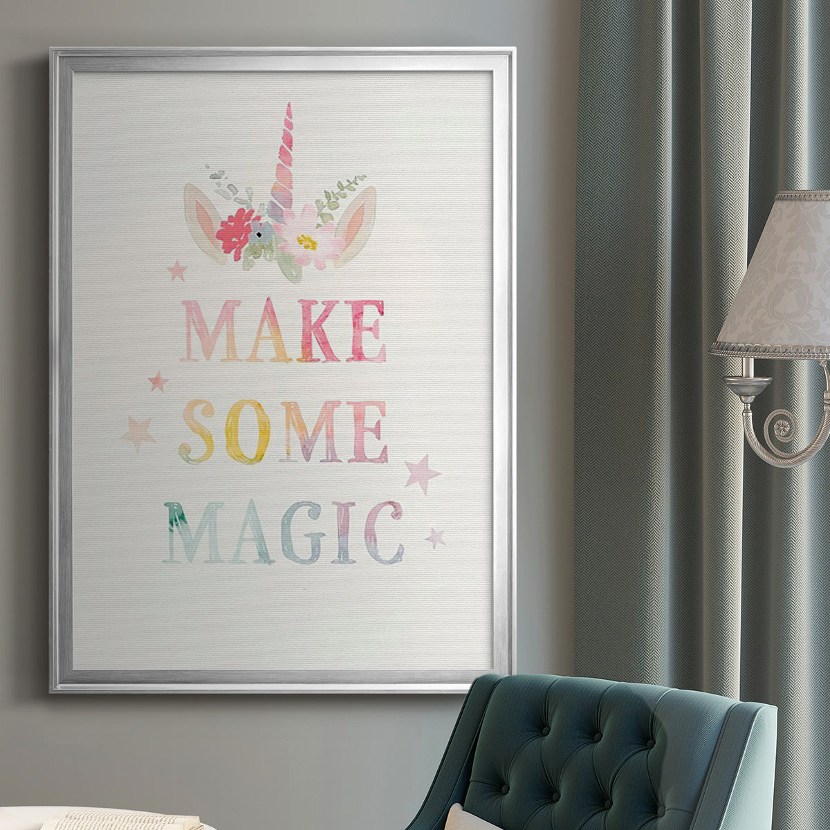 Sweet Unicorn IV - Modern Framed Canvas Print