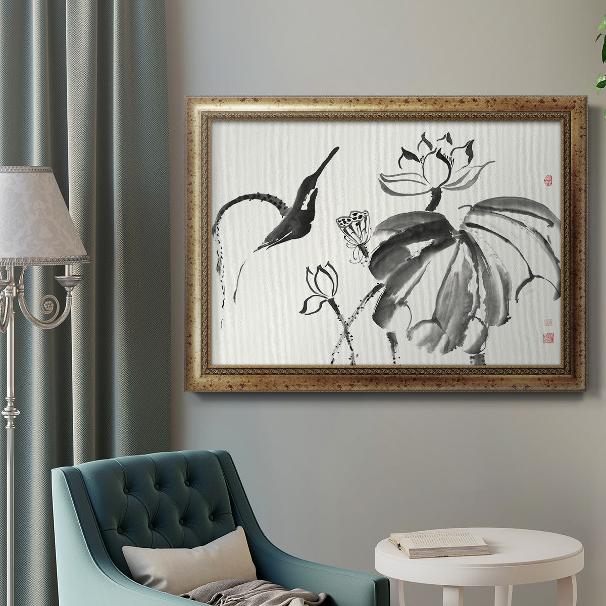 Lotus Study I Premium Framed Canvas- Ready to Hang