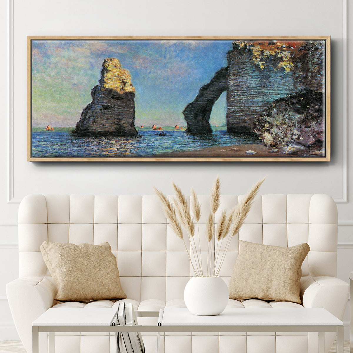 The Rocky Cliffs of Étretat - Floater Framed Canvas Print