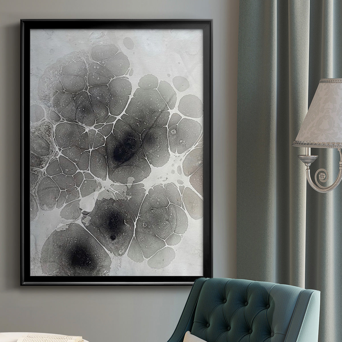 Marbling XI - Modern Framed Canvas Print