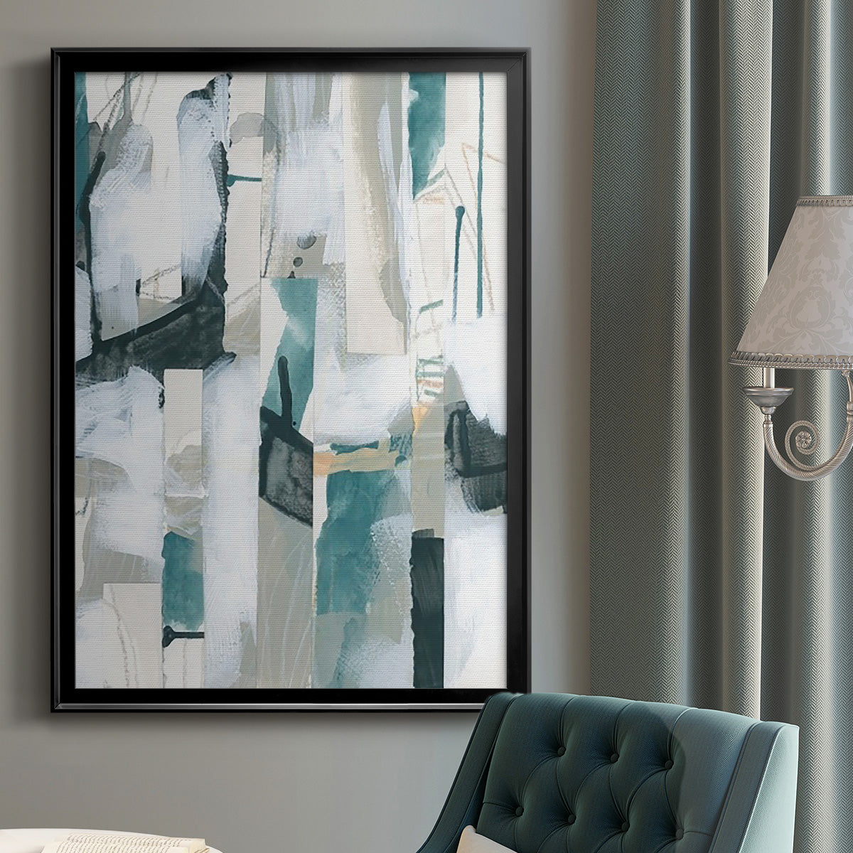 Sea Cavern Strata III - Modern Framed Canvas Print