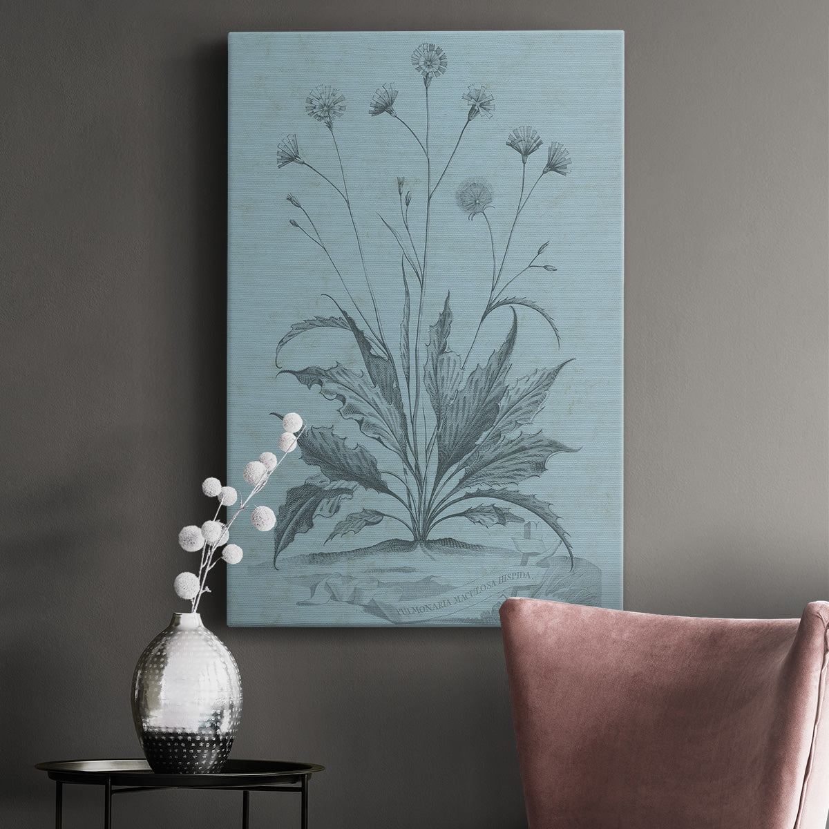 Botanical on Teal IV Premium Gallery Wrapped Canvas - Ready to Hang