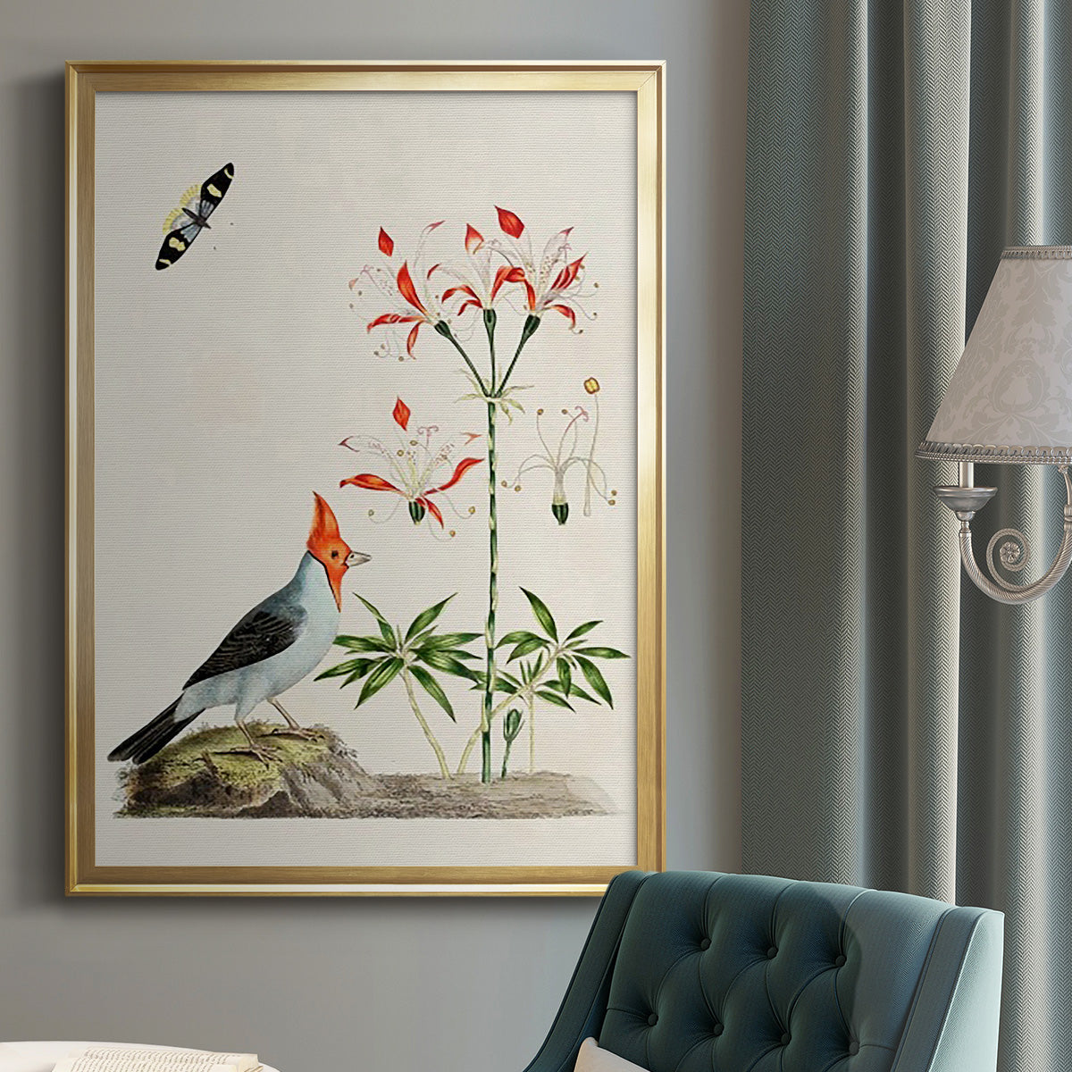 Bird in Habitat I - Modern Framed Canvas Print