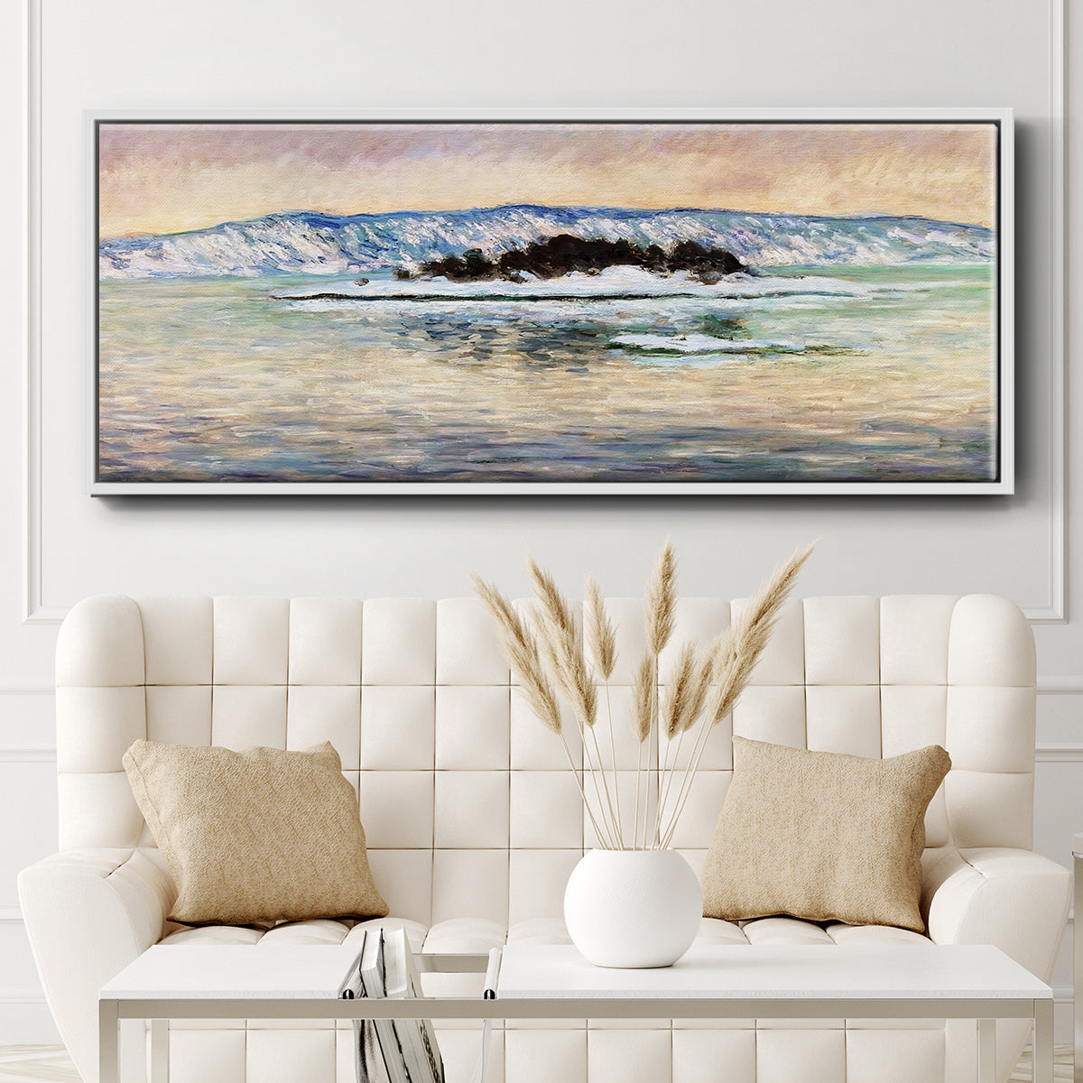The Fjord, Near Christiania, 1893 - Floater Framed Canvas Print